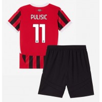 Camiseta AC Milan Christian Pulisic #11 Primera Equipación para niños 2024-25 manga corta (+ pantalones cortos)